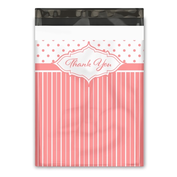 25 10X13 Pink Thank You Poly Mailers Clearance - Picture 2 of 6